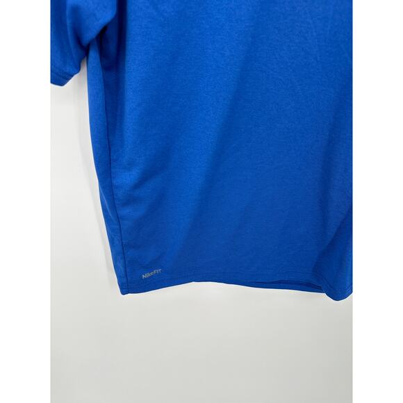 Nike FitDry Blue Crewneck Short Sleeve Polyester Tee T-Shirt Mens Size Medium - Picture 3 of 7
